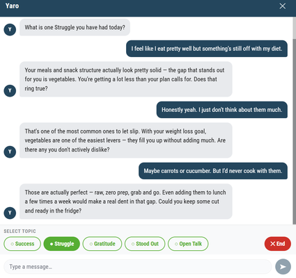 TREAT-Complete platform: Yaro patient interaction tool